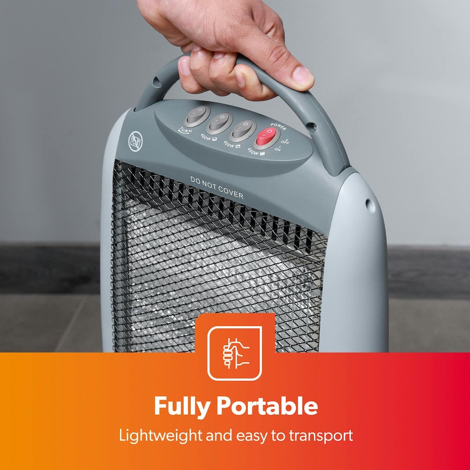 image 1 of GEEPAS 1200W Halogen Heater Pack of 2 - Grey