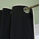 image 3 of OHS Piped Edge Velvet Light Reducing Insulated Panel Pair Eyelet Curtains, 66x90" | Multi | Black/White