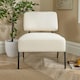 image 6 of Boucle Accent Chair Black Metal Legs Cream Modern Home Living Seating Furniture Green