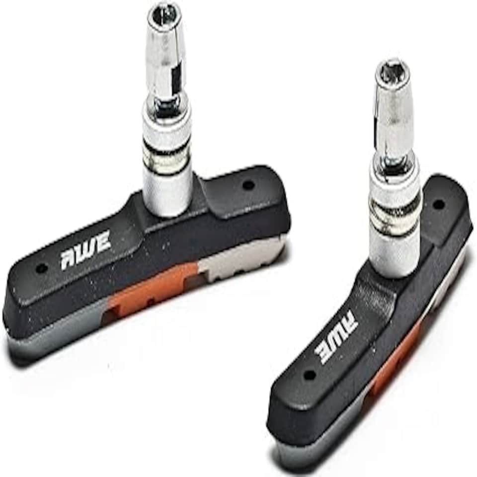 image 1 of AWE 72mm Triple Contour Bike V Brake Blocks/Pads Grey/Orange/White