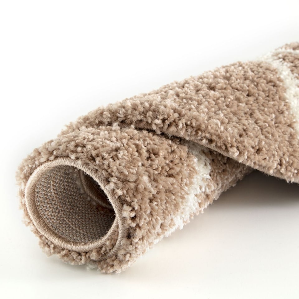 image 1 of The Rugs Moroccan Collection Soft High Pile Shaggy Diamond Floor Rugs and Runners Living Room