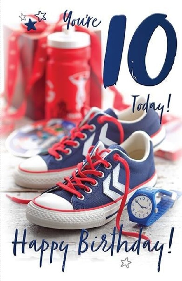 Words 'n' Wishes Age 10 Birthday Card for a Boy, Boys Birthday Card 10th Birthday, Multi-Coloured