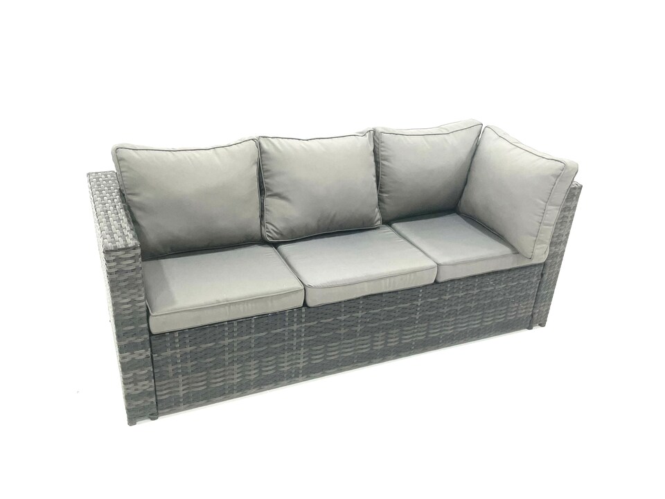 image 1 of Fimous Outdoor Lounge Rattan Corner Sofa Set 6 Seater Garden Furniture with Small FootStools