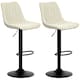 image 1 of HOMCOM Bar Stools Set of 2 Adjustable Swivel Bar Chairs with Backrest Cream | Beige