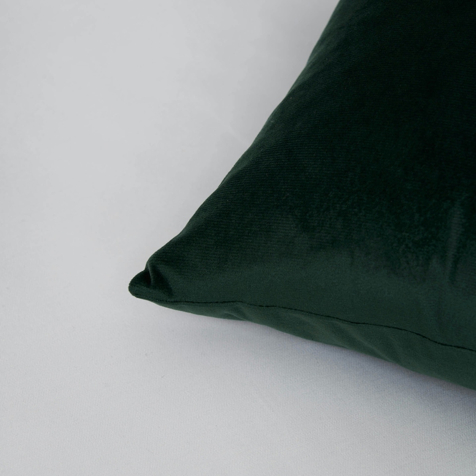 image 1 of BHS Velour Cushion, Green