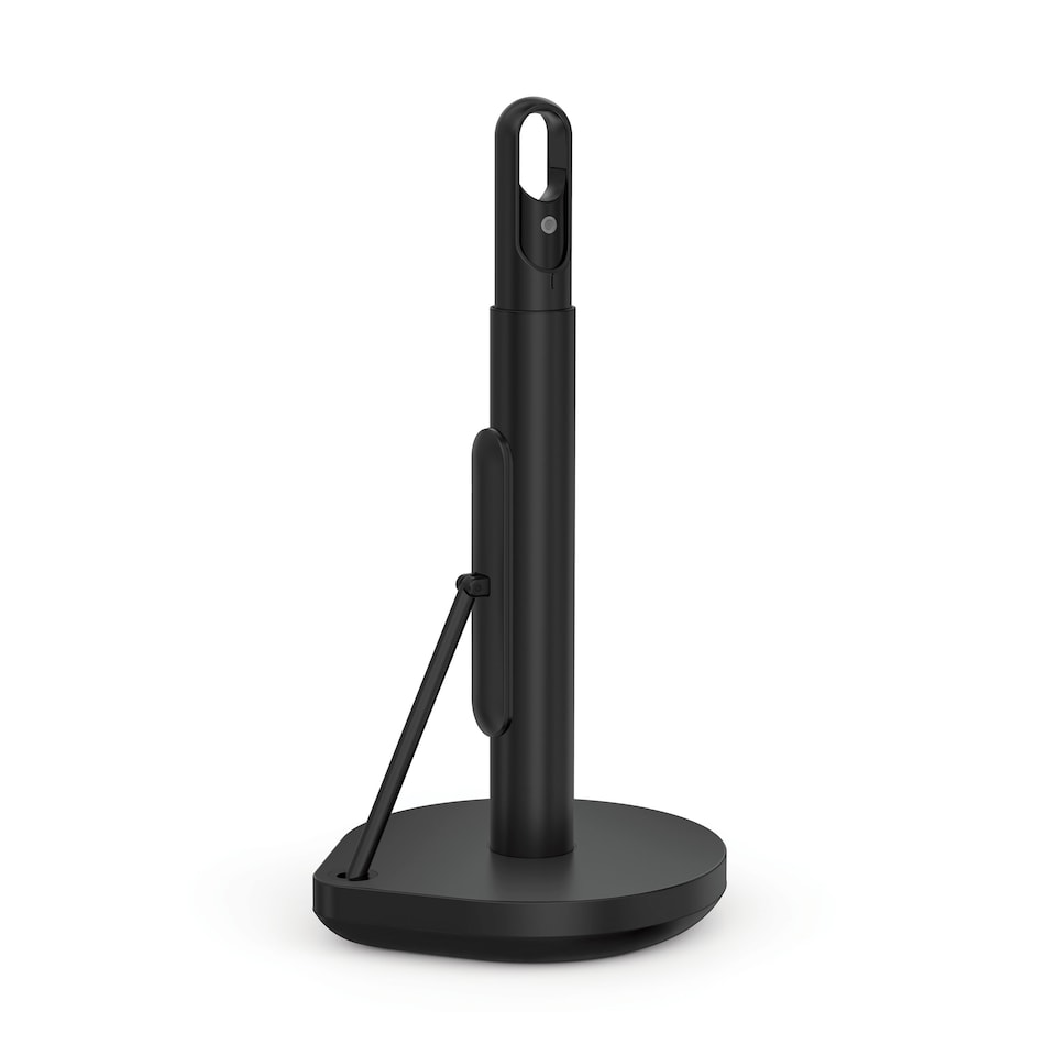 image 1 of Simplehuman Kitchen Roll Holder with built in Spray Bottle Pump, Mattee Black Steel | Black | Matte Black Steel | 1