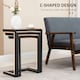 image 5 of HOMCOM Nesting Side Tables Set of 3, C-Shaped Sofa Side Tables with Steel Frame for Sofa Couch and Bed, Rustic Brown | Brown