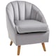 image 1 of HOMCOM Velvet Fabric Single Sofa Accent Chair Solid Wood Leg Upholstered Grey