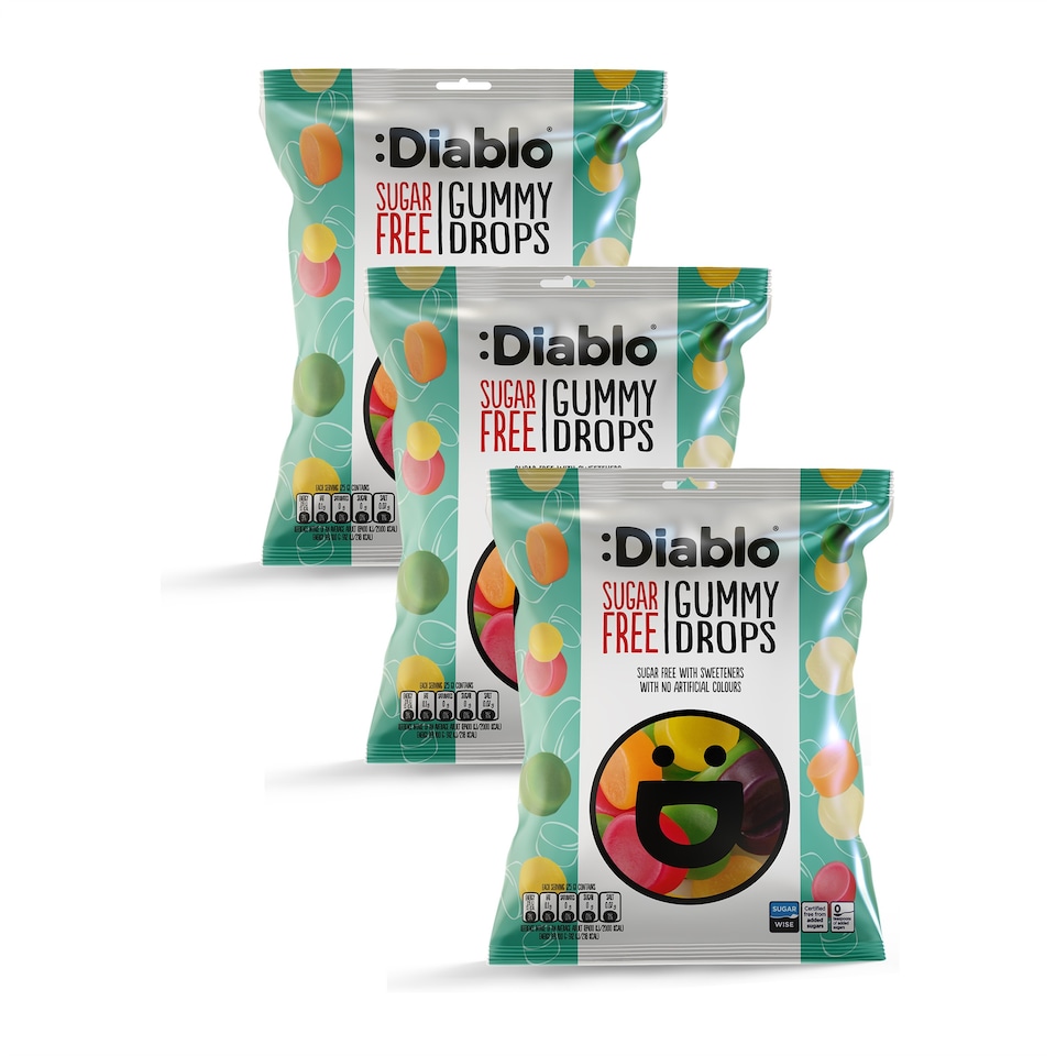 image 1 of Diablo Sugar Free Gummy Drops 75g 3 Pack