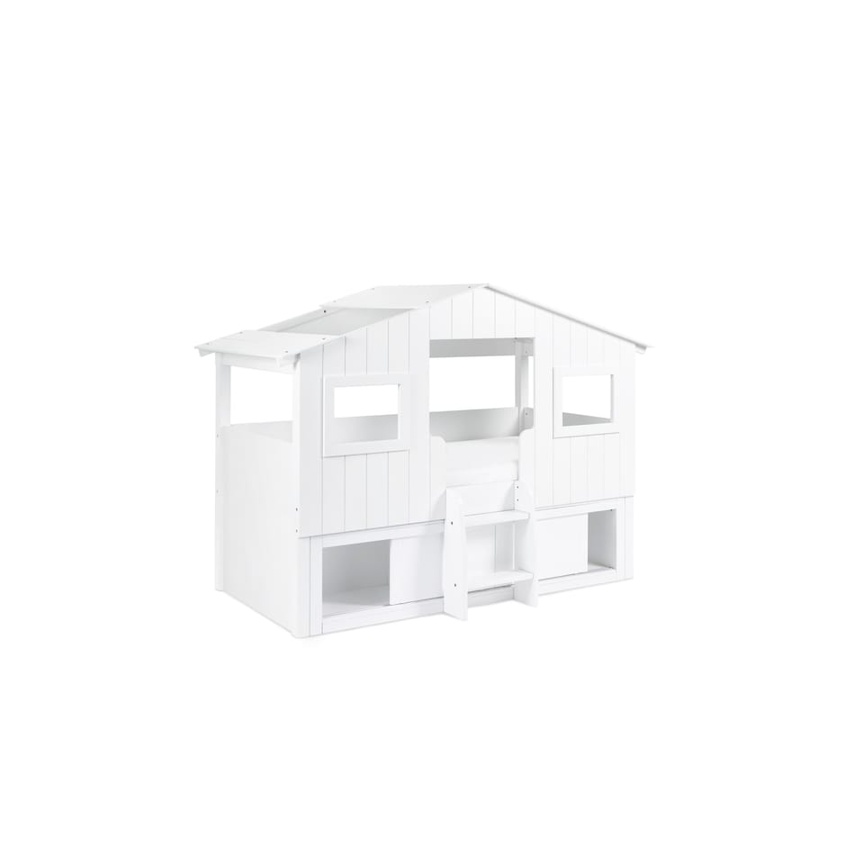 image 1 of Acorn 90cm Single White Treehouse Midsleeper Bed with Storage