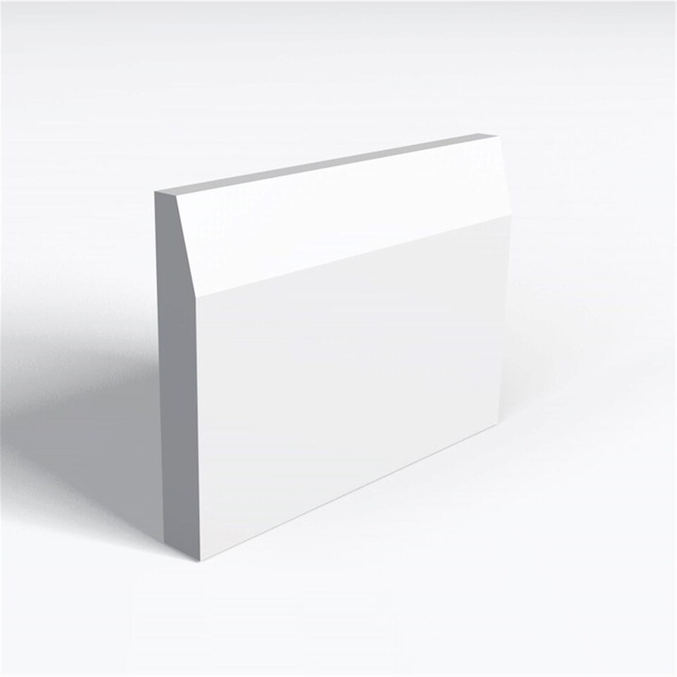 Pack of 15 (Total 15 Units) - Moisture Resistant MDF Primed Splay Skirting Board & Rebate - 18mm (T) x 119mm (H) x 4200mm (L)