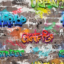 Fine Decor FD41582 Novelty Graffiti Wallpaper, Multi