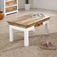 image 3 of Milano Solid Mango Wood White Coffee Table With Drawer White