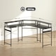 image 3 of HOMCOM L Shaped Desk with Power Outlets and LED Lights, Corner Computer Desk with Monitor Stand, Gaming Desk for Home Office, Black | Black