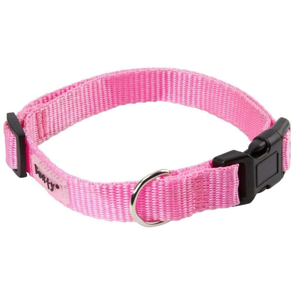 image 1 of Dog Puppy Collar with Buckle & Clip for Lead, Adjustable Soft Fabric Green | S
