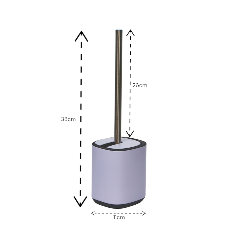 image 1 of Showerdrape Echo Lilac Steel Toilet Brush & Holder | Purple | Lilac | 1