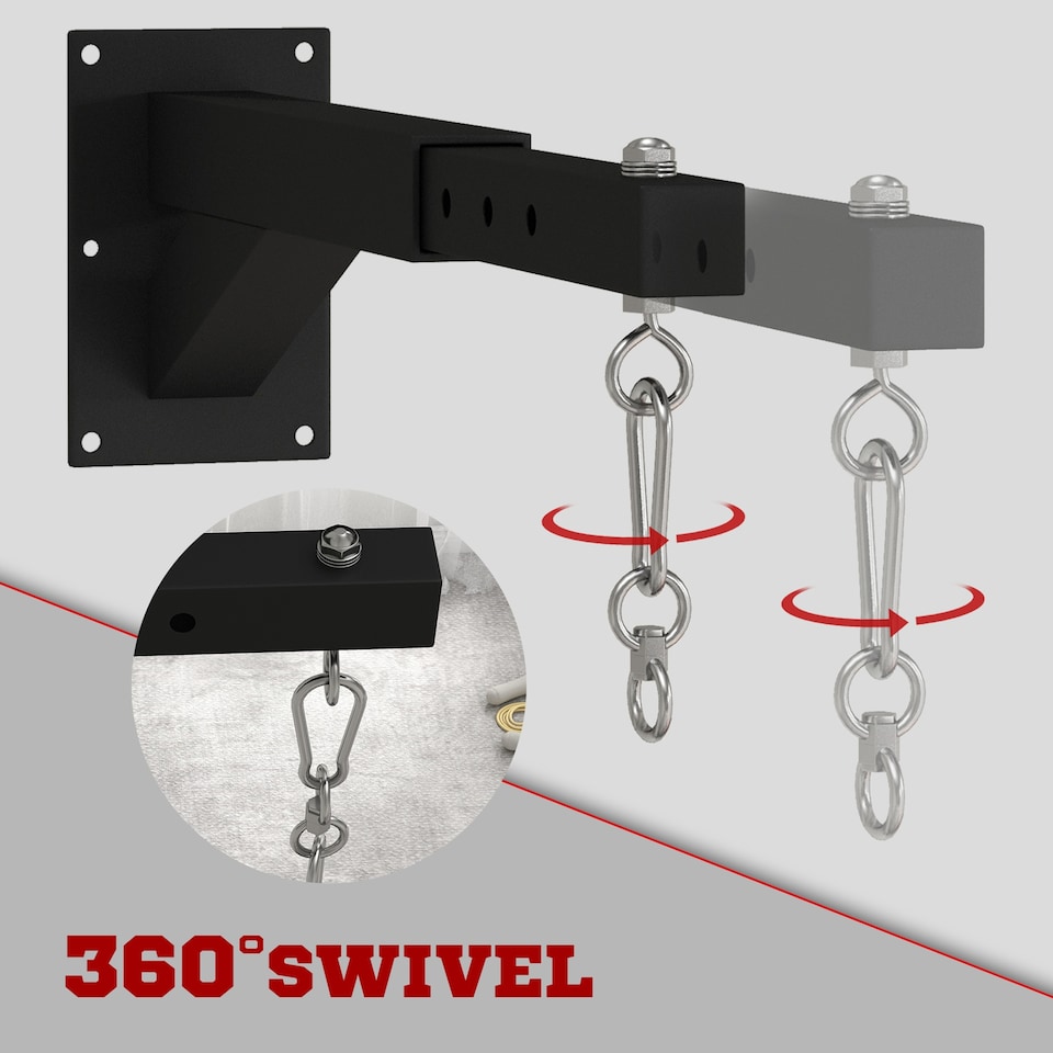 image 1 of SPORTNOW 5-Length Adjustable Punch Bag Bracket for Boxing, Punching Training | Black | Black