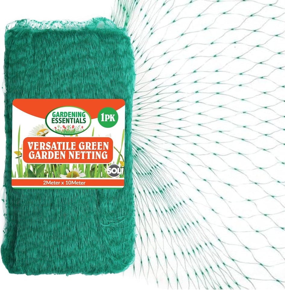 image 1 of Versatile Green Garden Netting 2m x 10m – Durable Weatherproof Anti-Bird Mesh for Plants, Fruit, Vegetables, Grass Seed, Ponds & Shrubs