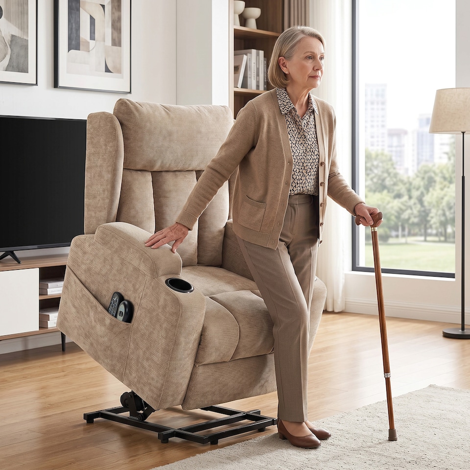 image 1 of HOMCOM Power Recliner Chair w/ Massage and Heat, Electric Lift Chair