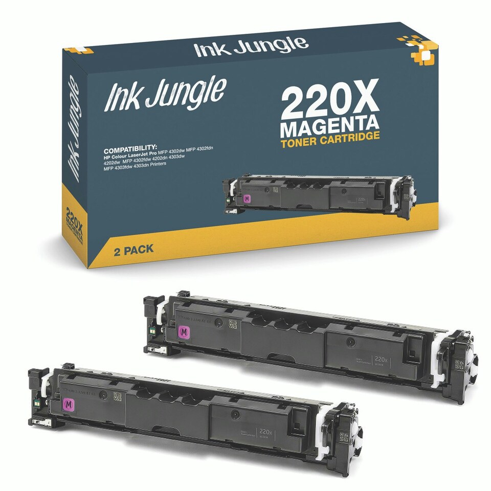 image 1 of 2x Compatible HP 220X Magenta Toner Cartridge Pink