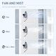 image 3 of HOMCOM Pedestal Fan with Water Mist Spray, Spray Misting Fan with 75 Oscillation, Remote Control, Tilt Head, 3 Speeds, 3 Modes, 3 Mist, 3L Water Tank, Wheels, for Home, 125 cm