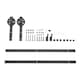 image 1 of Living and Home Rustic Barn Door Hardware Kit with Wheel Rollers 6.6ft