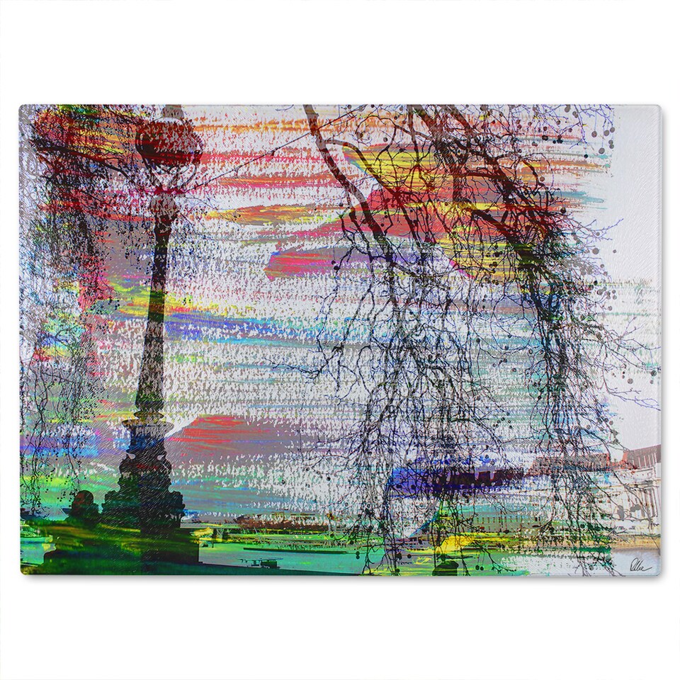 image 1 of London Street Light Glass Chopping Board | Multi