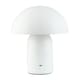 image 2 of Modern Rechargeable Mushroom Table Lamp in Mat White with Touch Dimmer Button | White