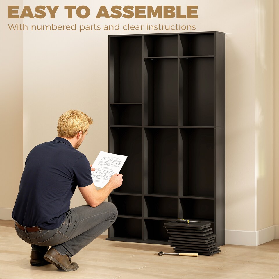 image 1 of HOMCOM 835 CD/500 DVD Storage Unit, Blu-ray Media Storage Shelf