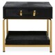 image 1 of Kensington Townhouse Hair On Hide Bedside Table Black