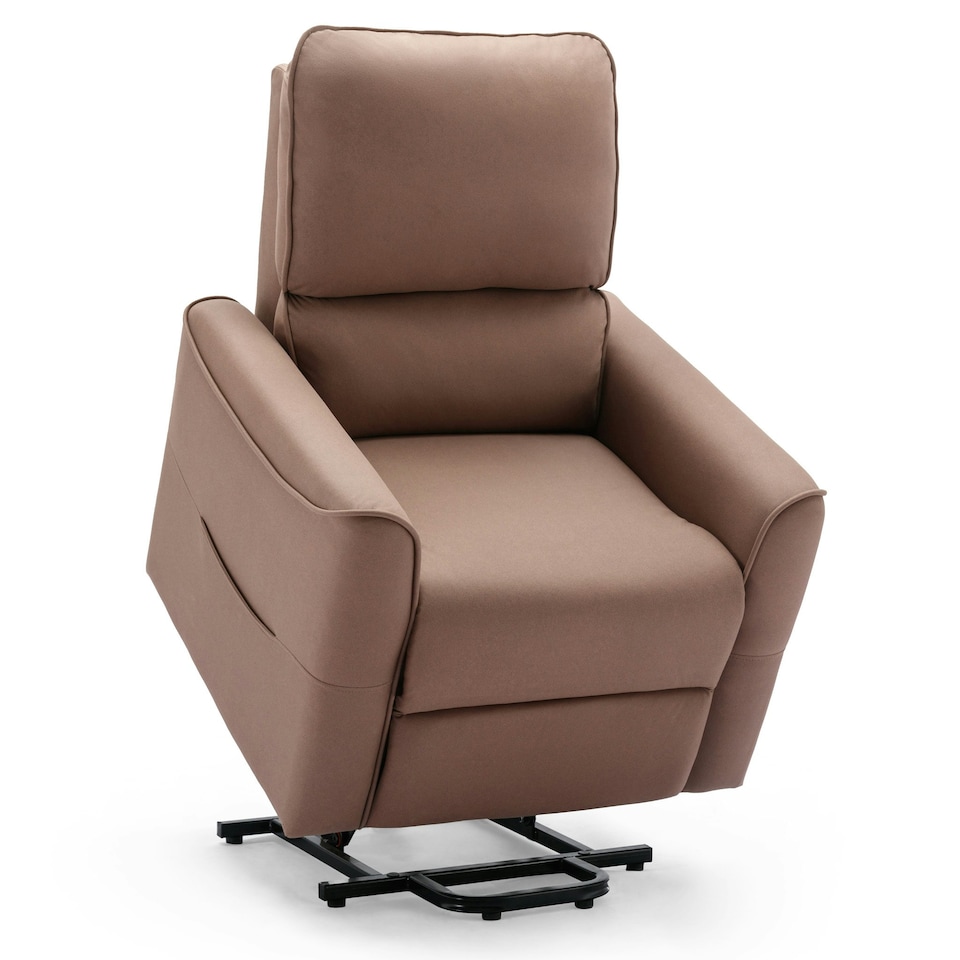 image 1 of Clifton Electric Fabric Single Motor Rise Recliner Lift Mobility Chair (Beige)