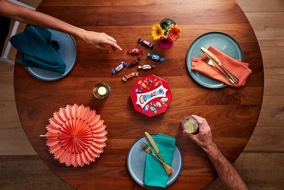 image 1 of Celebrations Centrepiece 385g Chocolate Gift with Thank You sleeve