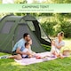 image 3 of Outsunny 3-4 Persons Tunnel Tent, Two Room Camping Tent w/ Windows, Black