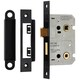 image 1 of Locking Bathroom Door Sashlock Latch Square Forend 64mm Matt Black