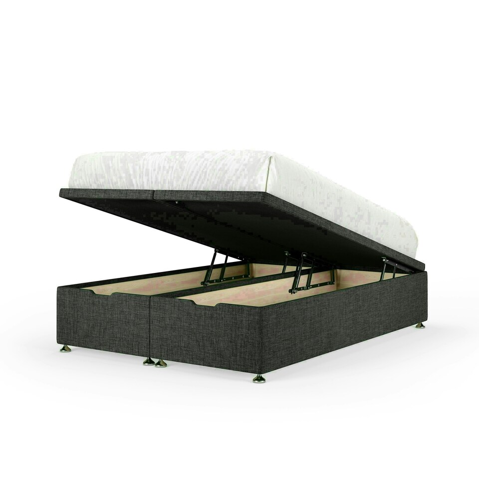 image 1 of Charcoal Linen Ottoman Base Super King | Multi