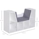 image 5 of HOMCOM Bookcase Storage Shelf with Cushioned Reading Seat, Cube Bookshelf Organizer for Bedroom Living Room, White