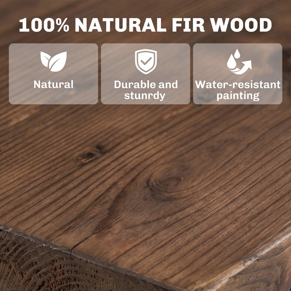 image 1 of Outsuny Outdoor Coffee Table Dining Table Patio Display Desk Natural Fir Wood