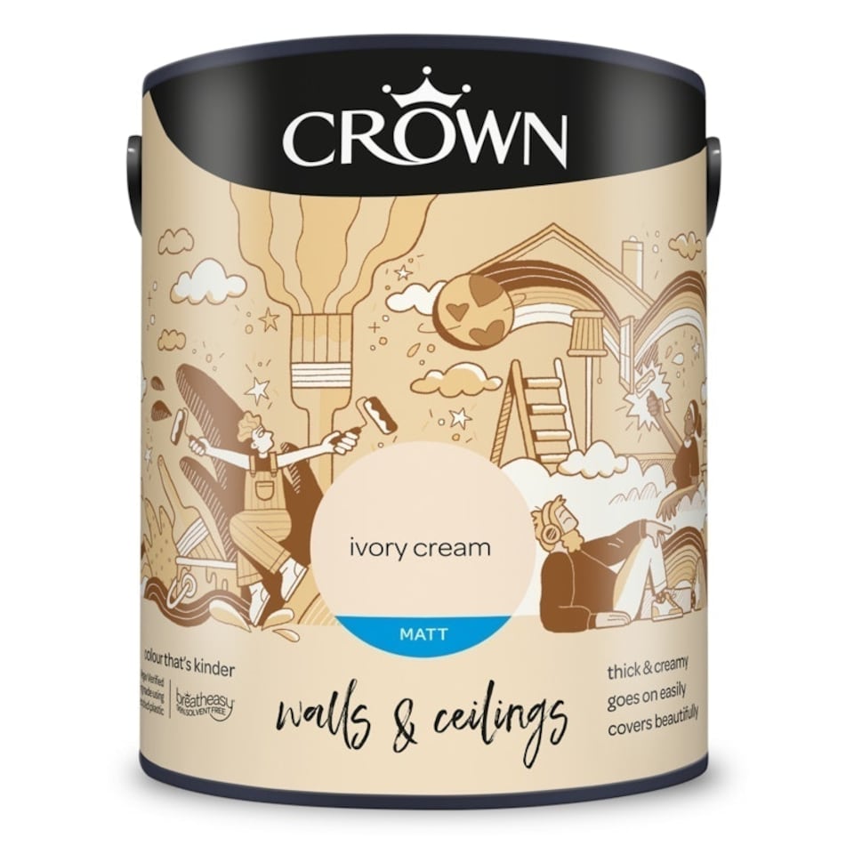 image 1 of Crown Matt Emulsion Ivory Cream 5L
