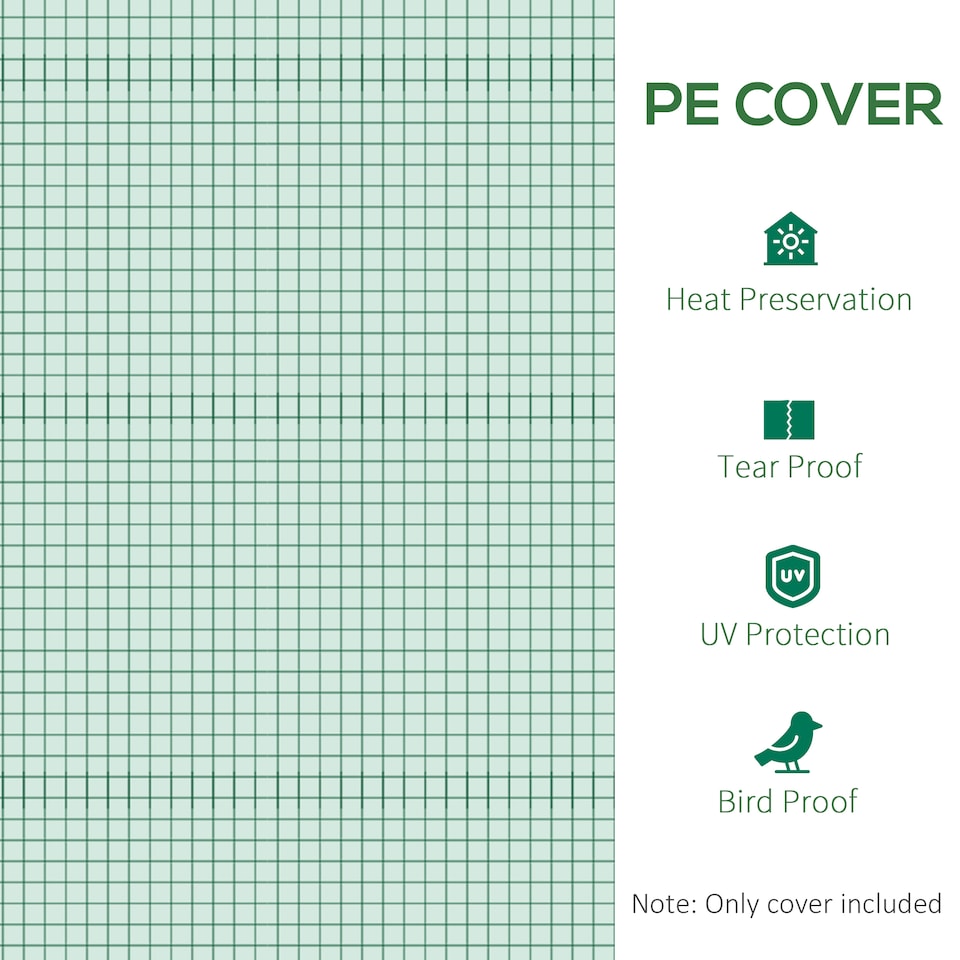 image 1 of Outsunny 3 x 2 x 2m Greenhouse Replacement Cover ONLY for Tunnel Greenhouse