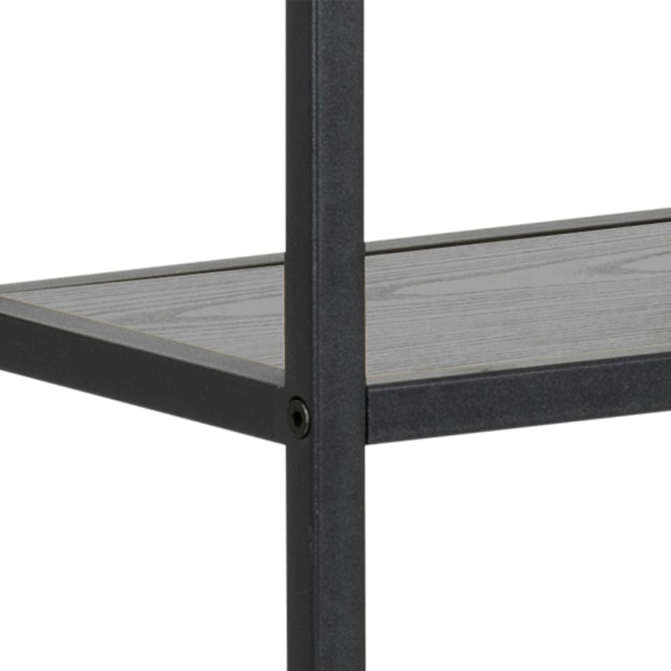 image 1 of Seaford Black Metal Wall Shelf with 3 Additional Black Shelves