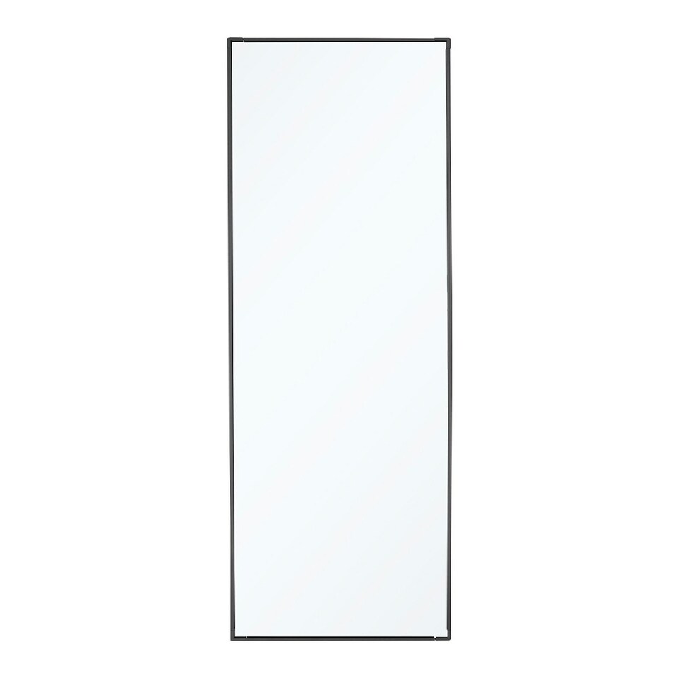 image 1 of Living and Home Modern Slim Frame Full Length Wall Mirror Black