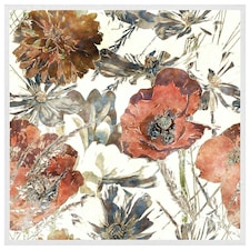 Watercolour flower print (Picture Frame) White | L