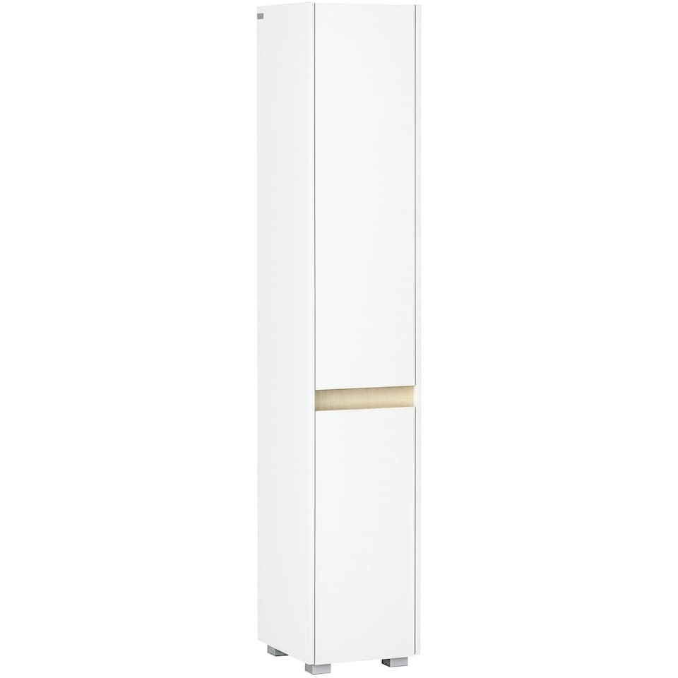 image 1 of kleankin 5-Tier Modern Tall Bathroom Cabinet with Adjustable Shelves White