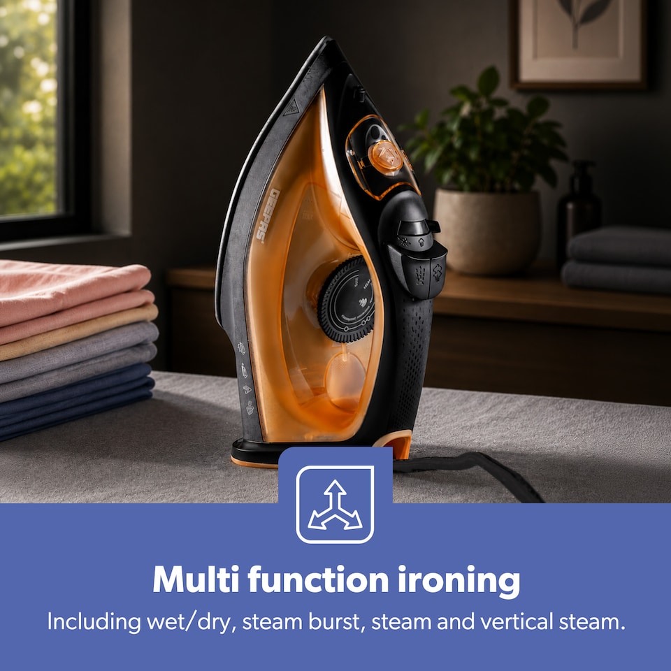 image 1 of GEEPAS Steam Iron 1800W, Gold
