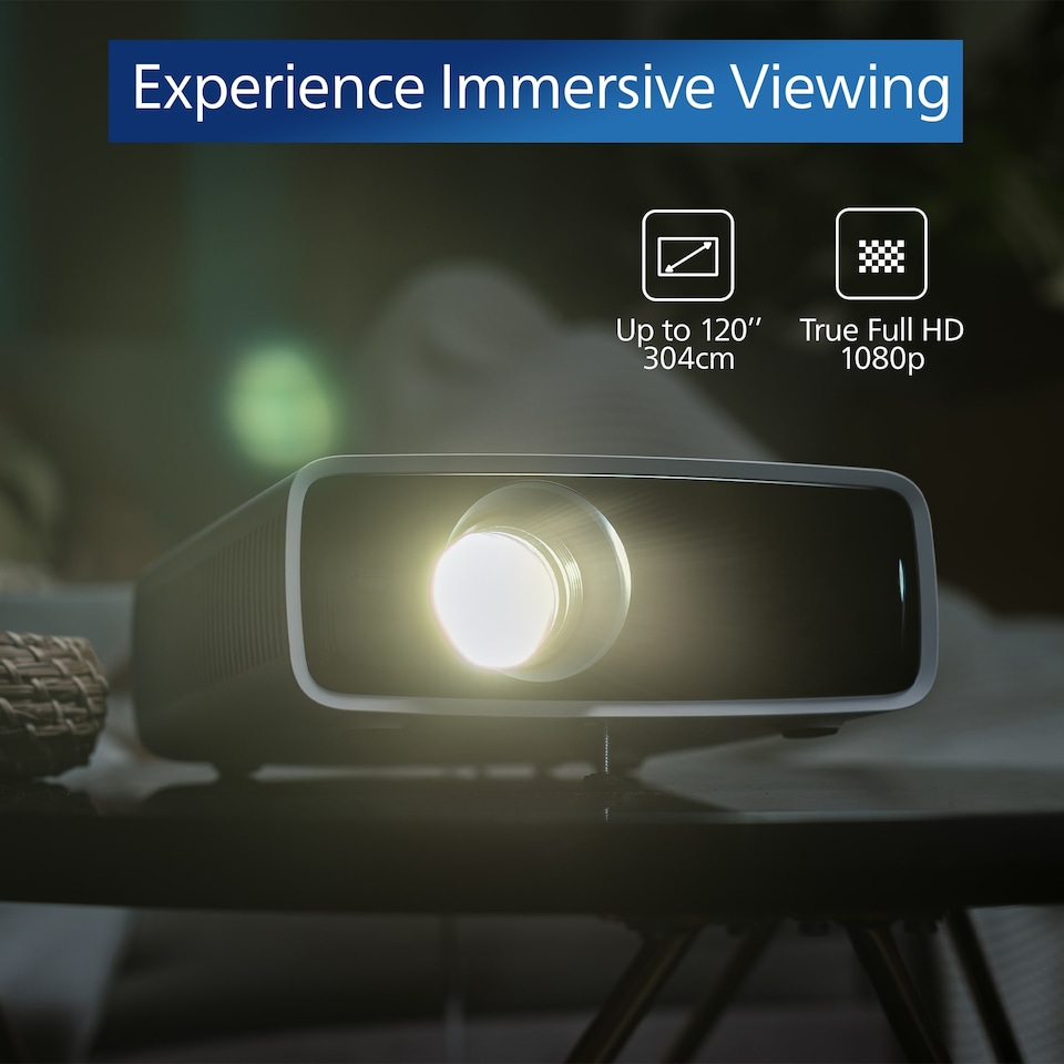 image 1 of Philips NeoPix 750 Smart Projector White, 120", 1080p, LED, Wi-Fi screen mirroring experience