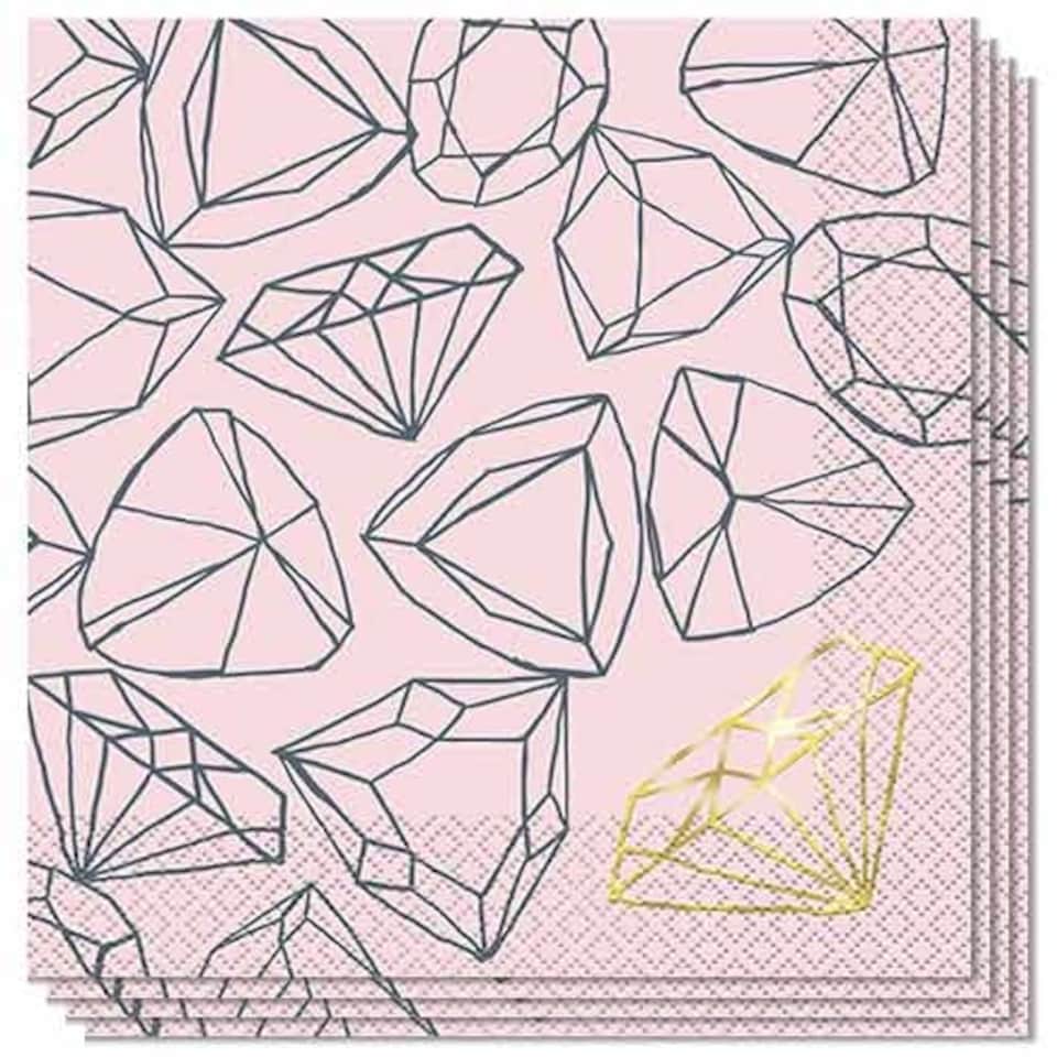 image 1 of Pink Diamond Hen Party Luncheon Napkins 33cm 2Ply - Pack of 16