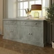 image 3 of Bowood Large Straight Sideboard 4 Door Solid Wood Limewash Green