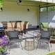 image 2 of Outsunny 3 PCS Webbed PE Rattan Outdoor Patio Set w/ Cushions Steel Frame Grey