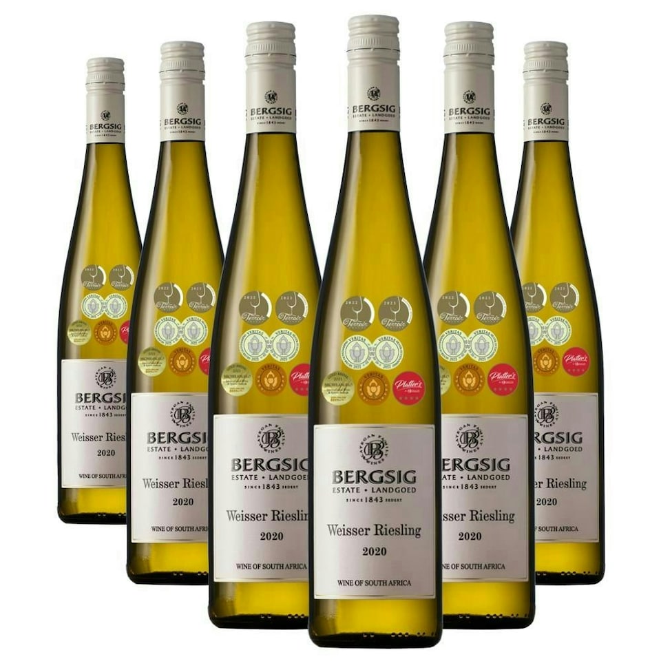 Case of 6 Bergsig Estate Riesling 75cl - White Wine