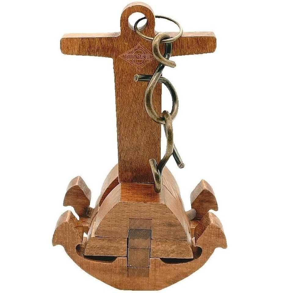 image 1 of True Genius Chain & Anchor Wooden Brainteaser Puzzle